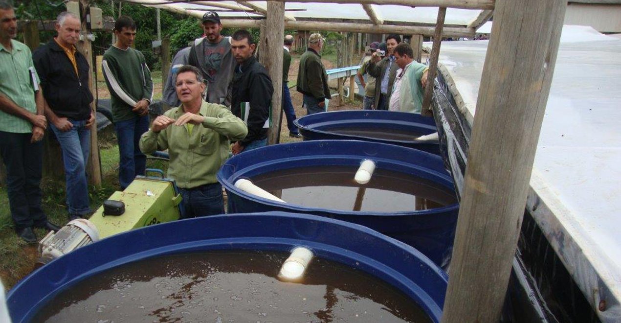 Reúso da água no processamento de café, um dos 70 projetos selecionados para a mostra, é aplicado em propriedades cafeeiras de Minas Gerais e Espírito Santo. Foto: Divulgação EPAMIG