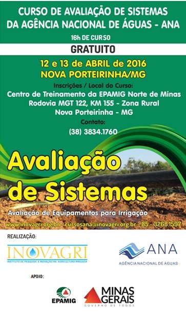 Curso avaliação de sistemas de irrigação